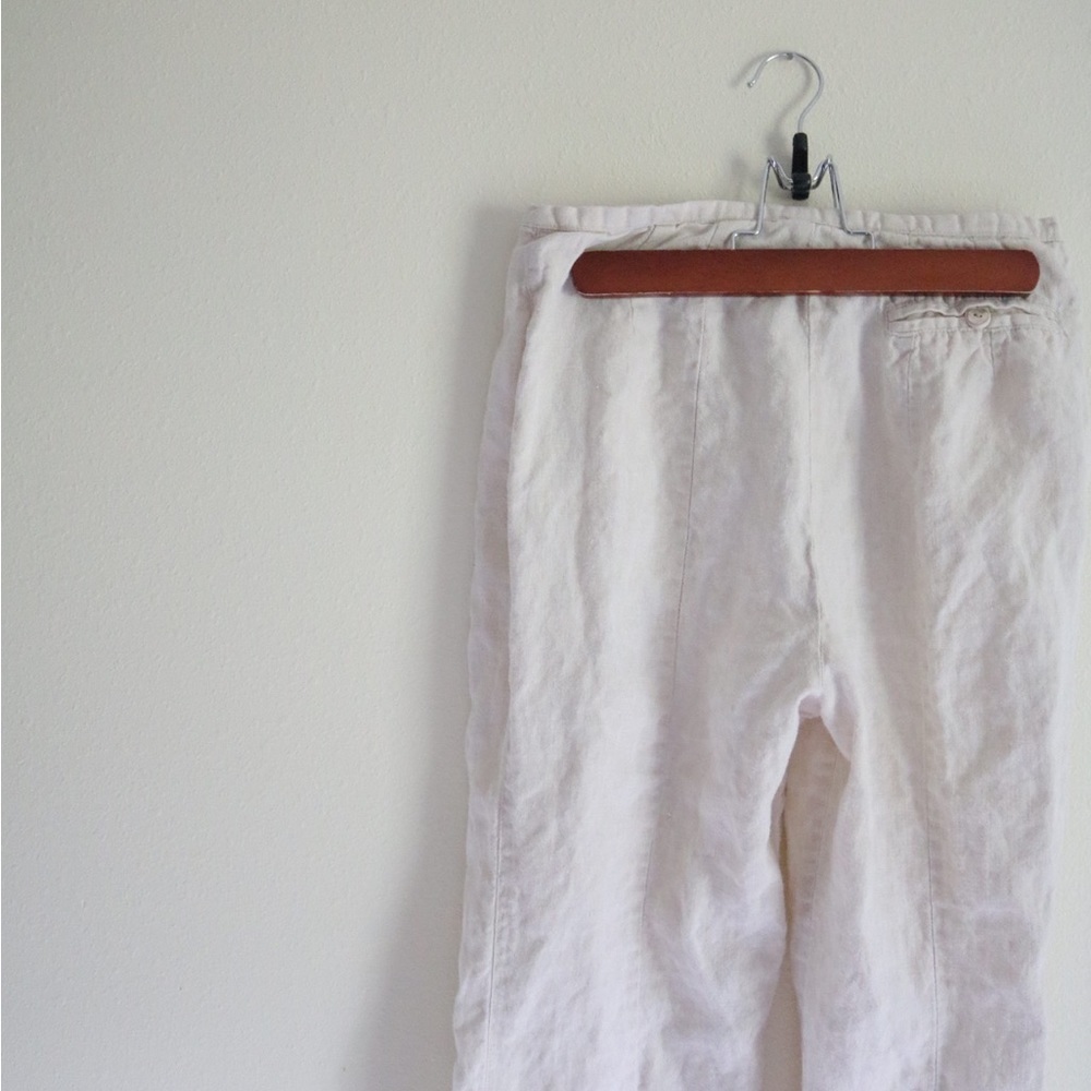 Seeds Linen Brown Buttons With Drawstring Trousers - image 6